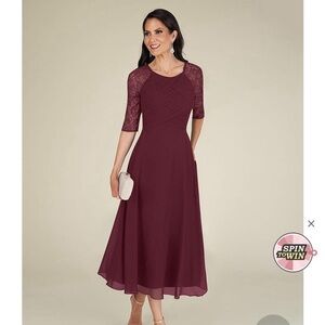 Azazie Dorothea Mother of the Bride Dress in Cabernet